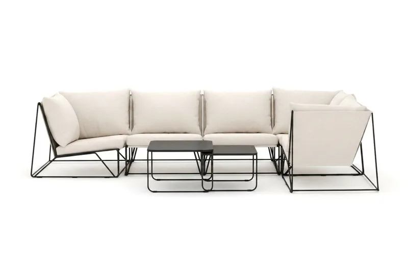 Usteryd utomhus hörnsoffa 5-sits vändbar - Svart/Beige - Utemöbler & utemiljö - Loungemöbler - Loungeset & loungegrupp