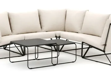 Usteryd utomhus hörnsoffa 5-sits vändbar - Svart/Beige - Utemöbler & utemiljö - Loungemöbler - Loungeset & loungegrupp