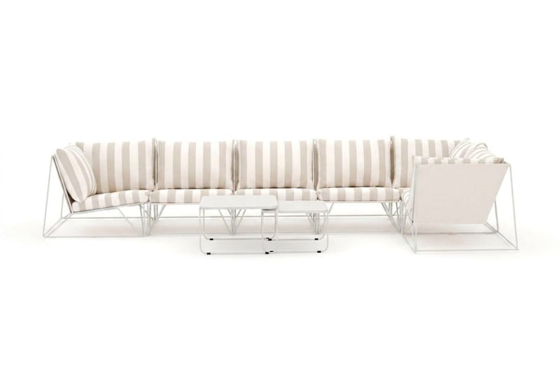 Usteryd utomhus hörnsoffa 6-sits vändbar - Beige/Striped - Utemöbler & utemiljö - Loungemöbler - Loungesoffor