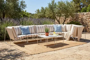 Usteryd utomhus hörnsoffa 6-sits vändbar - Beige/Striped - Utemöbler & utemiljö - Loungemöbler - Loungesoffor