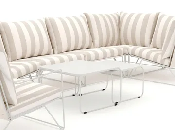 Usteryd utomhus hörnsoffa 6-sits vändbar med fåtölj - Beige/Striped - Utemöbler & utemiljö - Loungemöbler - Loungeset & loungegrupp