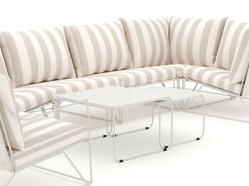 Usteryd utomhus hörnsoffa 6-sits vändbar med fåtölj - Beige/Striped - Utemöbler & utemiljö - Loungemöbler - Loungeset & loungegrupp