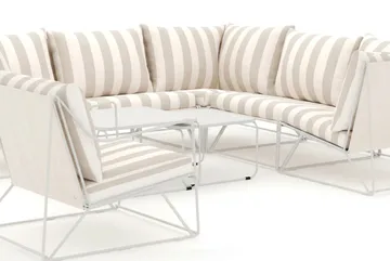 Usteryd utomhus hörnsoffa 6-sits vändbar med fåtölj - Beige/Striped - Utemöbler & utemiljö - Loungemöbler - Loungeset & loungegrupp
