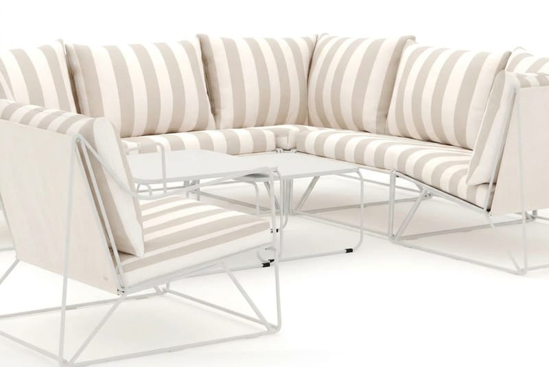 Usteryd utomhus hörnsoffa 6-sits vändbar med fåtölj - Beige/Striped - Utemöbler & utemiljö - Loungemöbler - Loungeset & loungegrupp