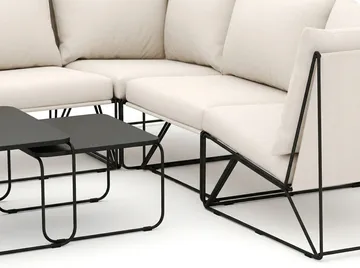 Usteryd utomhus hörnsoffa 6-sits vändbar med fåtölj - Svart/Beige - Utemöbler & utemiljö - Loungemöbler - Loungeset & loungegrupp