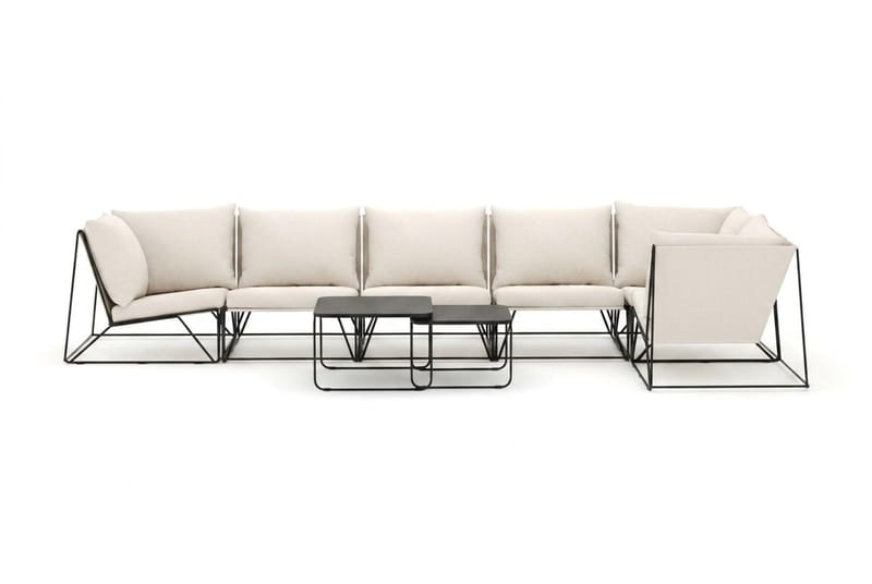 Usteryd utomhus hörnsoffa 6-sits vändbar - Svart/Beige - Utemöbler & utemiljö - Loungemöbler - Loungeset & loungegrupp