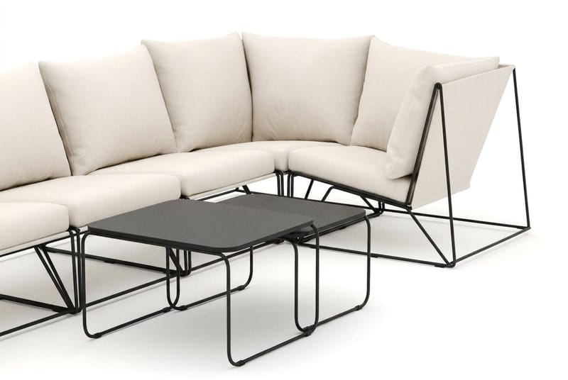 Usteryd utomhus hörnsoffa 6-sits vändbar - Svart/Beige - Utemöbler & utemiljö - Loungemöbler - Loungeset & loungegrupp