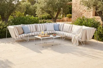 Usteryd utomhus hörnsoffa 7-sits vändbar - Beige/Striped - Utemöbler & utemiljö - Loungemöbler - Loungeset & loungegrupp