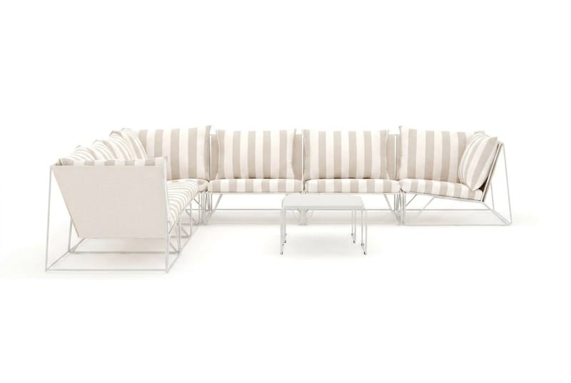 Usteryd utomhus hörnsoffa 7-sits vändbar - Beige/Striped - Utemöbler & utemiljö - Loungemöbler - Loungeset & loungegrupp