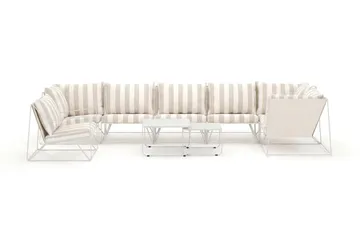Usteryd utomhus hörnsoffa 7-sits vändbar med fåtölj - Beige/Striped - Utemöbler & utemiljö - Loungemöbler - Loungeset & loungegrupp