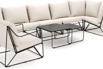 Usteryd utomhus hörnsoffa 7-sits vändbar med fåtölj - Svart/Beige - Utemöbler & utemiljö - Loungemöbler - Loungeset & loungegrupp