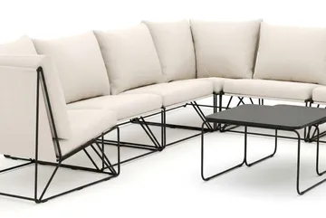 Usteryd utomhus hörnsoffa 7-sits vändbar - Svart/Beige - Utemöbler & utemilj ö - Loungemöbler - Loungeset & loungegrupp