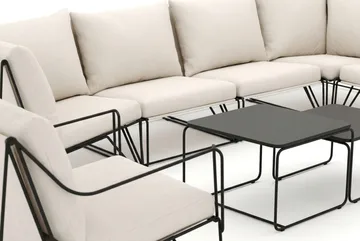Usteryd utomhus hörnsoffa 8-sits vändbar med fåtölj - Svart/Beige - Utemöbler & utemiljö - Loungemöbler - Loungeset & loungegrupp