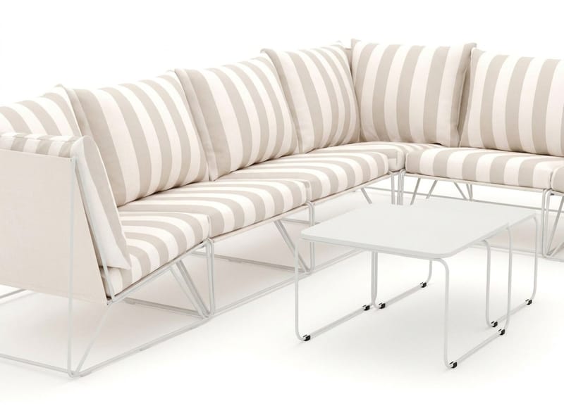 Usteryd utomhus L-soffa 6-sits vändbar - Beige/Striped - Utemöbler & utemiljö - Loungemöbler - Loungeset & loungegrupp