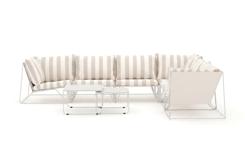 Usteryd utomhus L-soffa 6-sits vändbar - Beige/Striped - Utemöbler & utemiljö - Loungemöbler - Loungeset & loungegrupp