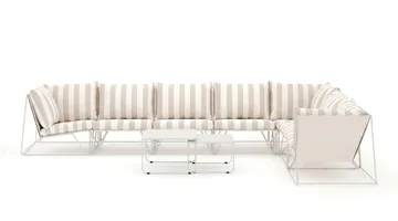 Usteryd utomhus L-soffa 7-sits vändbar - Beige/Striped - Utemöbler & utemiljö - Loungemöbler - Loungeset & loungegrupp
