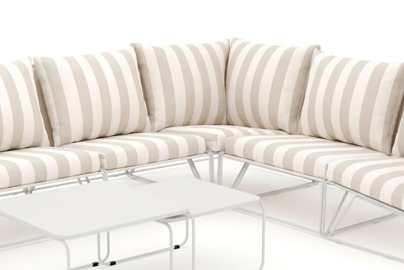 Usteryd utomhus L-soffa 7-sits vändbar - Beige/Striped - Utemöbler & utemiljö - Loungemöbler - Loungeset & loungegrupp