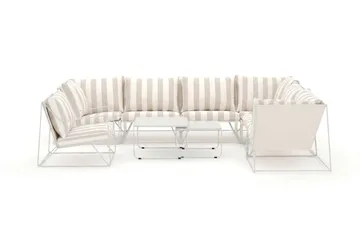 Usteryd utomhus L-soffa 7-sits vändbar med fåtölj - Beige/Striped - Utemöbler & utemiljö - Loungemöbler - Loungeset & loungegrupp