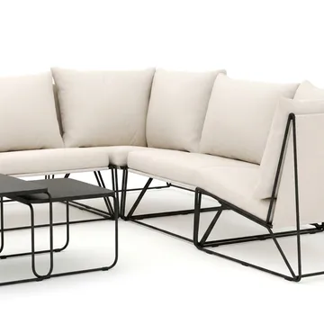 Usteryd utomhus L-soffa 7-sits vändbar - Svart/Beige - Utemöbler & utemiljö - Loungemöbler - Loungeset & loungegrupp