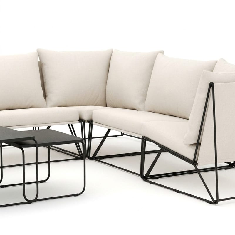 Usteryd utomhus L-soffa 7-sits vändbar - Svart/Beige - Utemöbler & utemiljö - Loungemöbler - Loungeset & loungegrupp