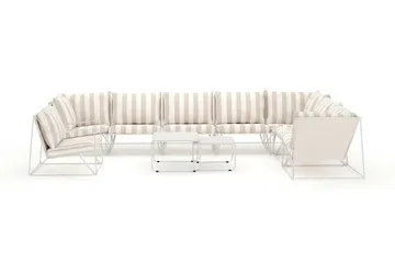 Usteryd utomhus L-soffa 8-sits vändbar med fåtölj - Beige/Striped - Utemöbler & utemiljö - Loungemöbler - Loungeset & loungegrupp