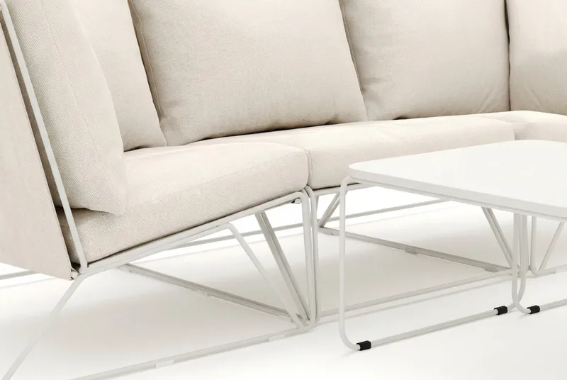 Usteryd utomhus rak 3-sits soffa - Beige/Beige - Utemöbler & utemiljö - Loungemöbler - Loungesoffor