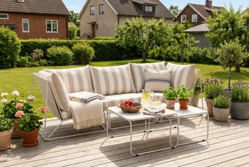 Usteryd utomhus rak 3-sits soffa - Beige/Striped - Utemöbler & utemiljö - Loungemöbler - Loungeset & loungegrupp