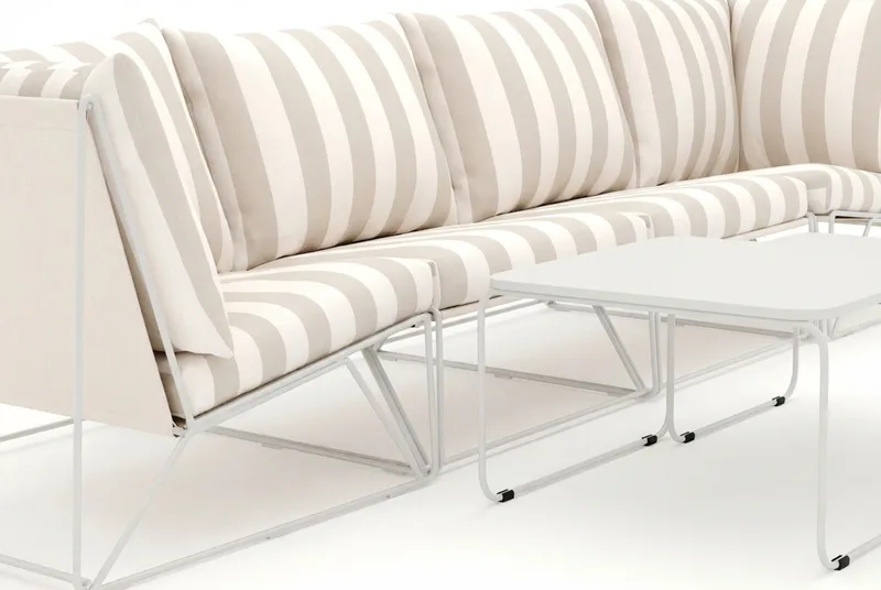 Usteryd utomhus rak 4-sits soffa - Beige/Striped - Utemöbler & utemiljö - Loungemöbler - Loungesoffor