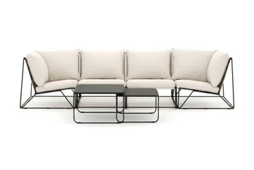Usteryd utomhus rak 4-sits soffa - Svart/Beige - Utemöbler & utemiljö - Loungemöbler - Loungeset & loungegrupp