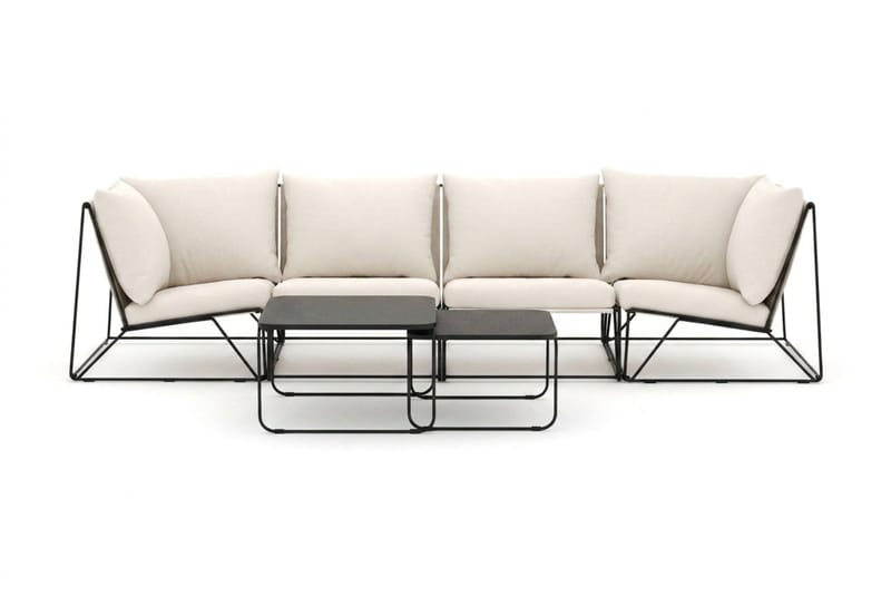 Usteryd utomhus rak 4-sits soffa - Svart/Beige - Utemöbler & utemiljö - Loungemöbler - Loungeset & loungegrupp