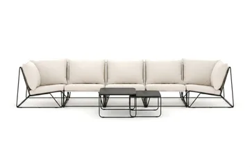 Usteryd utomhus rak 5-sits soffa - Svart/Beige - Utemöbler & utemiljö - Loungemöbler - Loungeset & loungegrupp