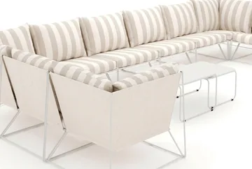 Usteryd utomhus U-soffa 10-sits med stängt avslut - Beige/Striped - Utemöbler & utemiljö - Loungemöbler - Loungeset & loungegrupp