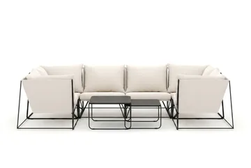 Usteryd utomhus U-soffa 6-sits med stängt avslut - Svart/Beige - Utemöbler & utemiljö - Loungemöbler - Loungeset & loungegrupp