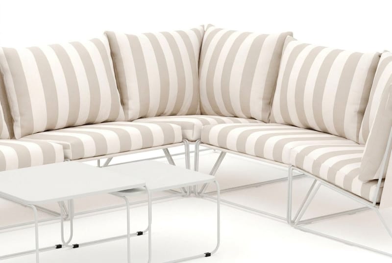 Usteryd utomhus U-soffa 9-sits med stängt avslut - Beige/Striped - Utemöbler & utemiljö - Loungemöbler - Loungeset & loungegrupp