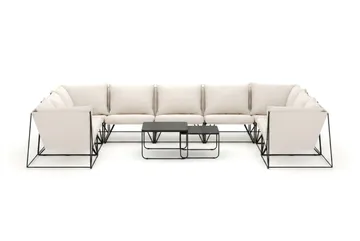 Usteryd utomhus U-soffa 9-sits med stängt avslut - Svart/Beige - Utemöbler & utemiljö - Loungemöbler - Loungeset & loungegrupp