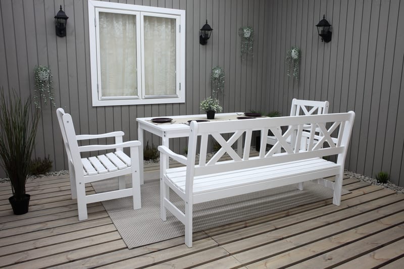 Utomhussoffa Europe 3-sits - Vit - Utemöbler & utemiljö - Utesoffa - Trädgårdsbänk & utebänk