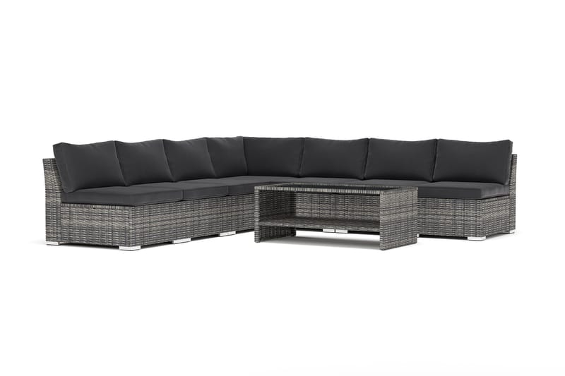 Wisconsin utomhus hörnsoffa 7-sits vändbar med öppet avslut, Grå