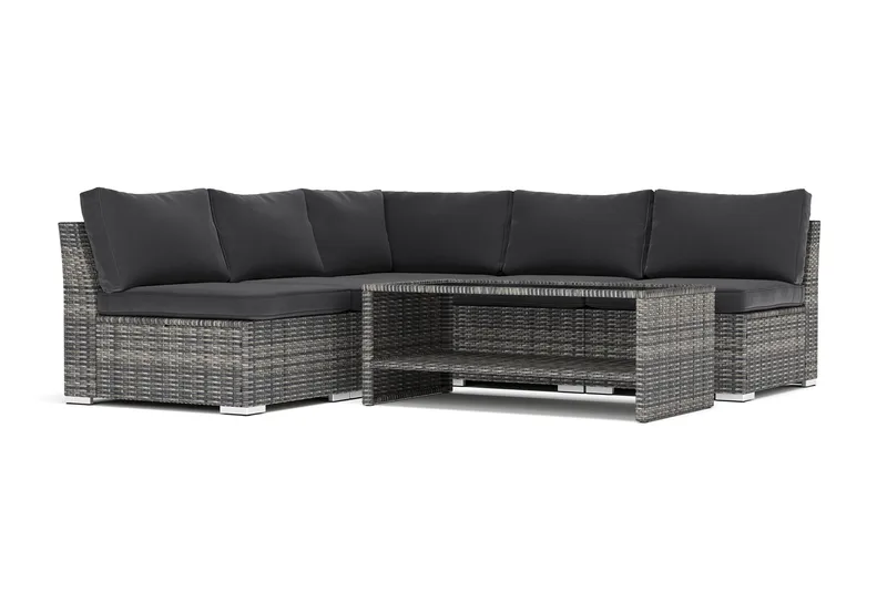 Wisconsin utomhus hörnsoffa 7-sits vändbar med öppet avslut, Grå