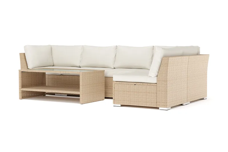 Wisconsin utomhus L-soffa 5-sits vändbar, Beige