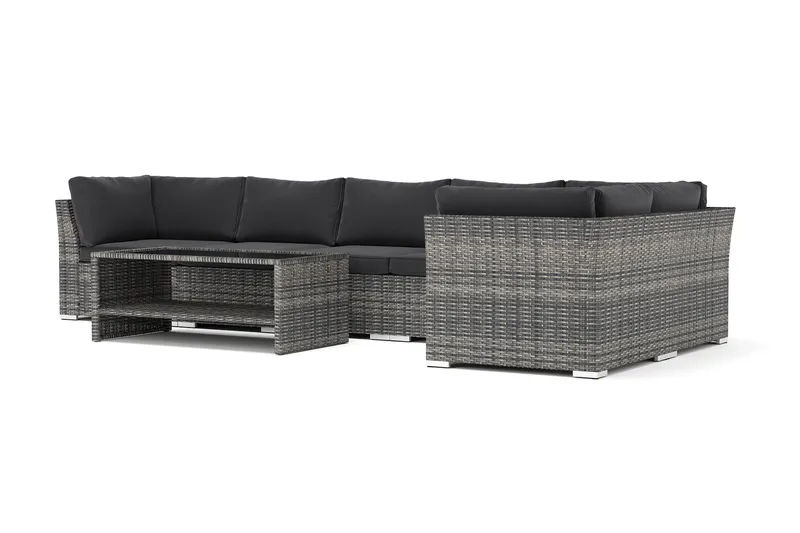 Wisconsin utomhus L-soffa 6-sits vändbar, Grå