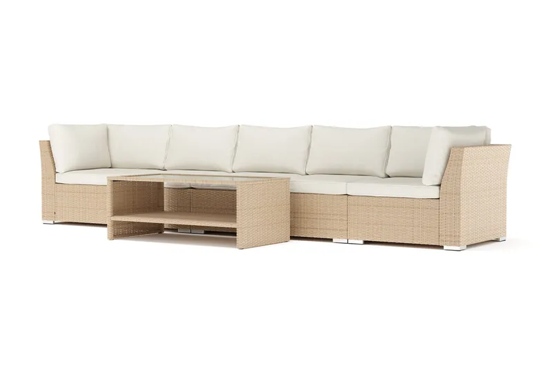 Wisconsin utomhus rak 5-sits soffa, Beige