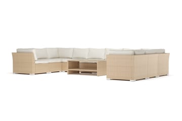 Wisconsin utomhus U-soffa 10-sits med stängt avslut - Beige - Utemöbler & utemiljö - Loungemöbler - Loungesoffor