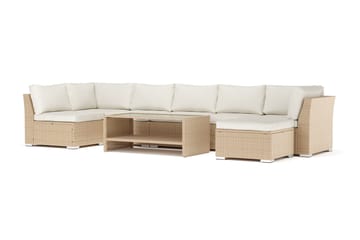 Wisconsin utomhus U-soffa 7-sits med vändbar divan - Beige - Utemöbler & utemiljö - Loungemöbler - Loungesoffor