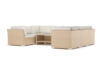 Wisconsin utomhus U-soffa 8-sits med stängt avslut - Beige - Utemöbler & utemiljö - Loungemöbler - Loungesoffor