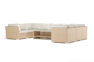 Wisconsin utomhus U-soffa 9-sits med stängt avslut - Beige - Utemöbler & utemiljö - Loungemöbler - Loungesoffor