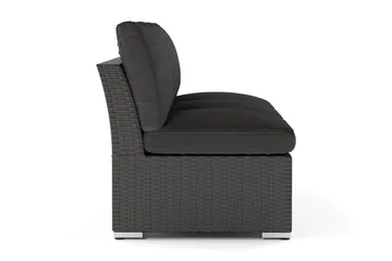 Wisconsin Premium Loungesoffa Utomhus utan Armstöd 3-sits Konstrotting - Svart - Utemöbler & utemiljö - Loungemöbler - Loungesoffor