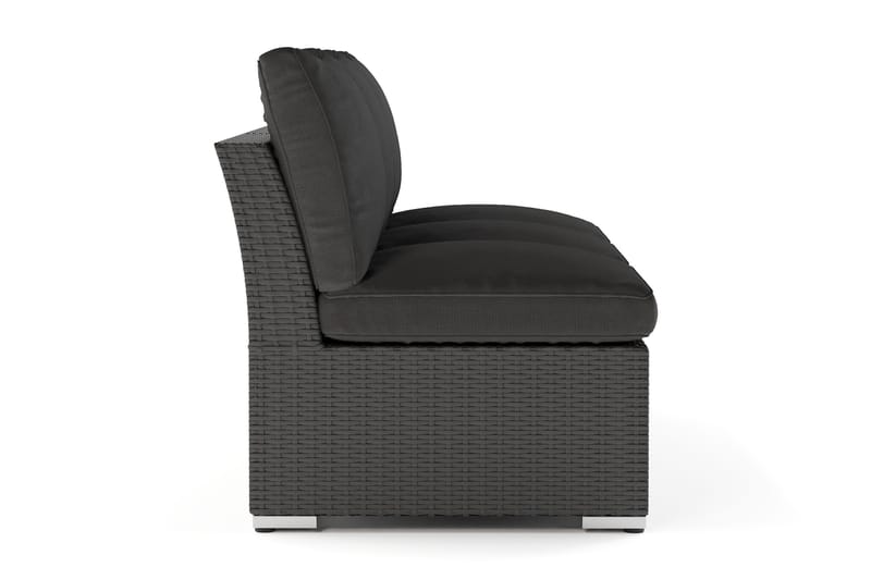Wisconsin Premium Loungesoffa Utomhus utan Armstöd 3-sits Konstrotting - Svart - Utemöbler & utemiljö - Loungemöbler - Loungesoffor