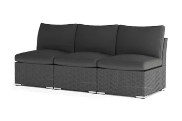 Wisconsin Premium Loungesoffa Utomhus utan Armstöd 3-sits Konstrotting - Svart - Utemöbler & utemiljö - Loungemöbler - Loungesoffor
