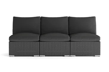 Wisconsin Premium Loungesoffa Utomhus utan Armstöd 3-sits Konstrotting - Svart - Utemöbler & utemiljö - Loungemöbler - Loungesoffor