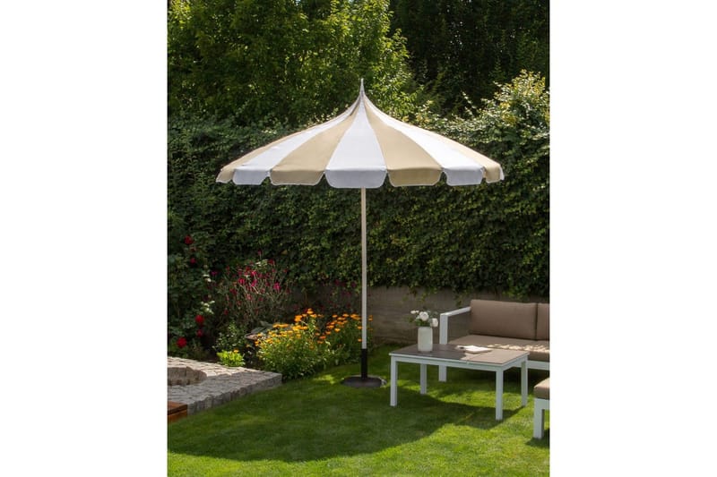 Balkongparasoll Minoa Beige/vit - Beige/vit - Utemöbler & utemiljö - Solskydd - Balkongskydd